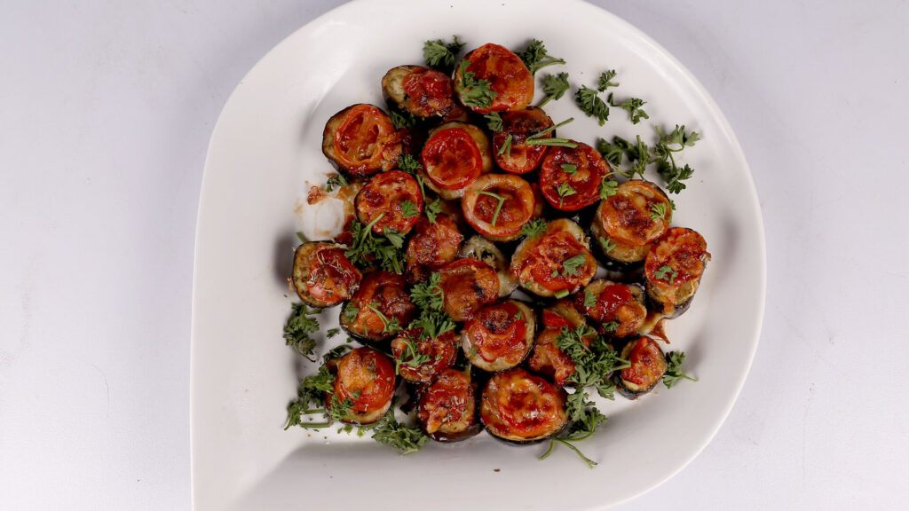 Eggplant Pizza Bites Recipe | Dawat