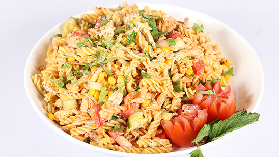 Sweet Corn Pasta Salad Recipe | Tarka