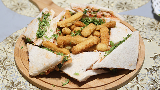 Masala Fried Sandwich with Fries Recipe | Tarka