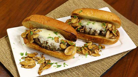 Mushroom Swiss Burger Recipe | Dawat